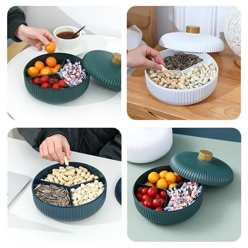 4-Compartment Snack Tray with Lid